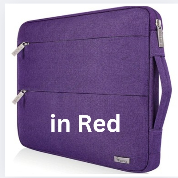 Voova Laptop Case 13" X 10" Padded Maroon W-2479 - Picture 1 of 10